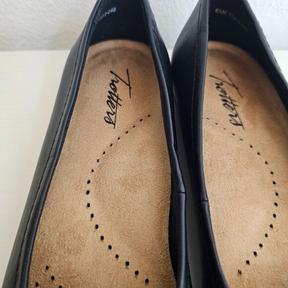 Trotters Womens Sz 6.5 Samantha Black Croco Ballet Flat Comfort Padded Shoes NEW - Picture 7 of 9